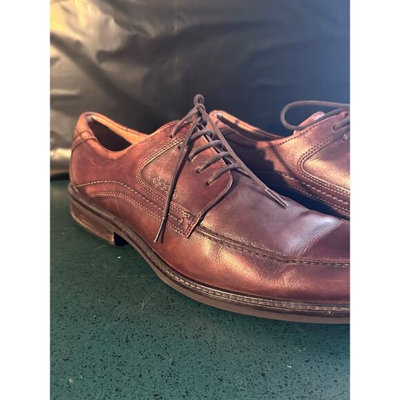 ECCO Holton Amber Brown Leather Oxford Lace Up Dress Shoes Mens Sz EU 47 / US 13 - Picture 5 of 6